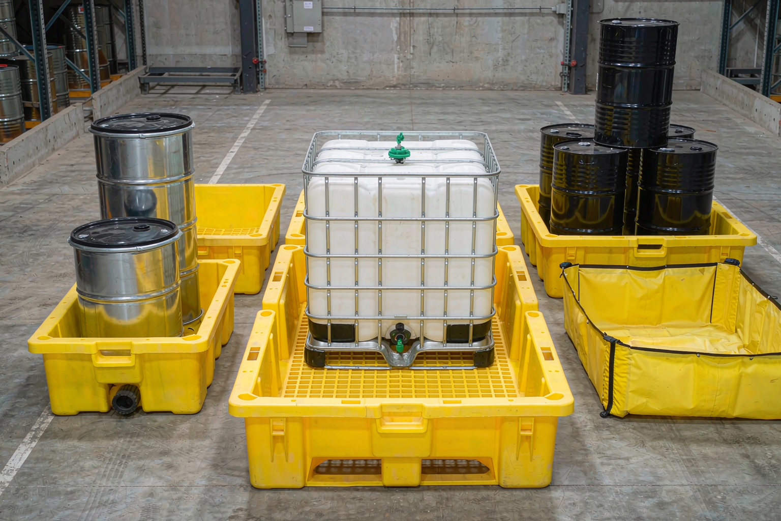 Secondary Containment for IBCs, Drums and Totes: A Sizing and Selection Guide