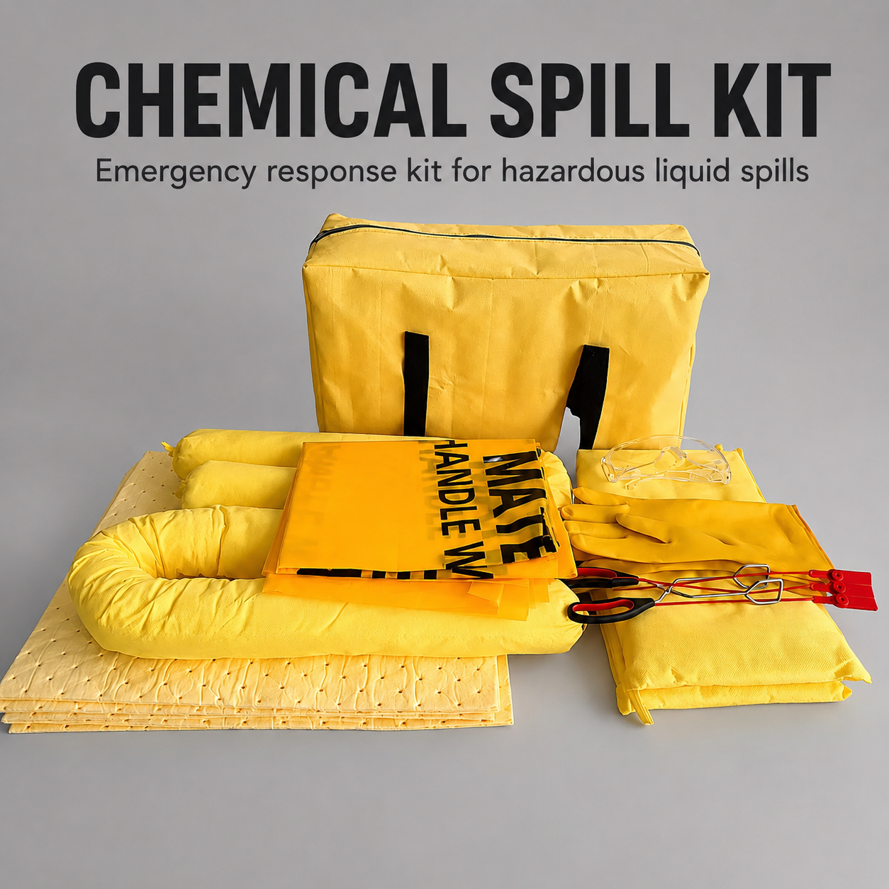 Spill kits for industrial emergency spill response