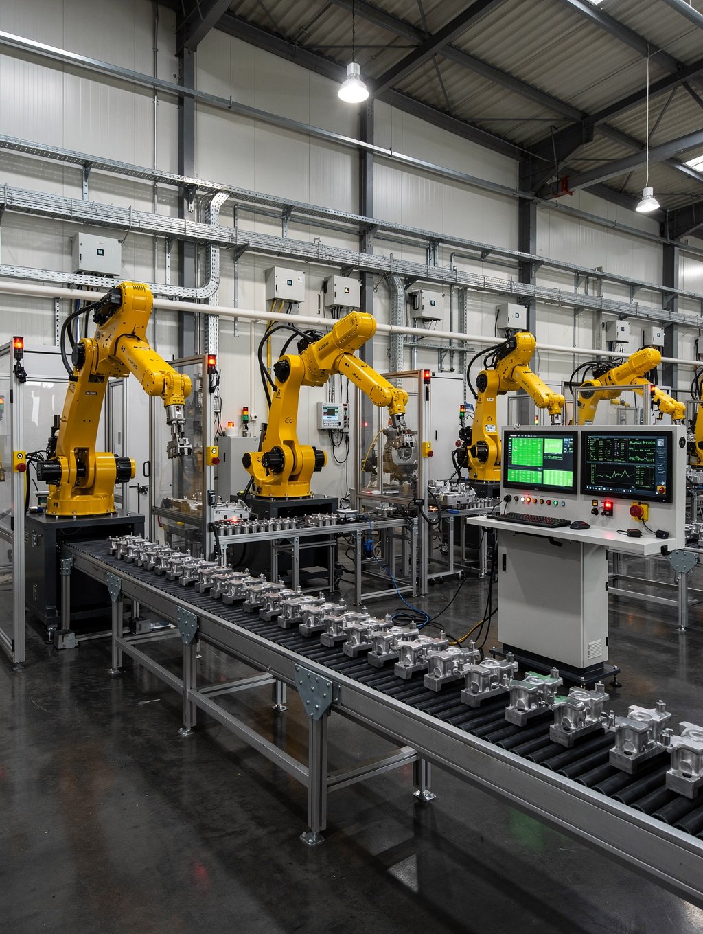 Automated industrial production line for absorbent materials